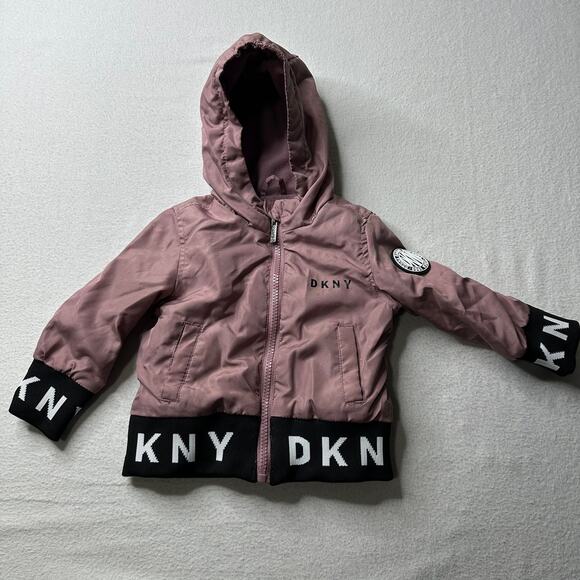 DKNY Infant Girls Purple Jacket Size 12 Months Hood‎ Winter Warm - Picture 1 of 11